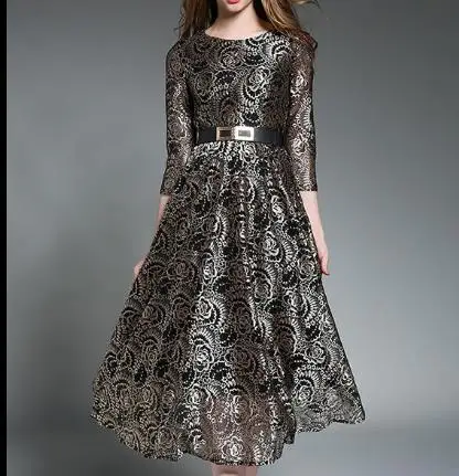 Винтажное платье новое поступление 2018 весеннее модное ажурное кружевное