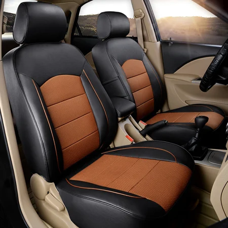 black x brown Чехлы для автомобильных сидений carпортной для Honda Odyssey, Набор чехлов для автомобильных сидений, кожзам, чехлы для автомобилей, стильные сиденья, правые руки, привод, 23 шт - Color Name: black x brown