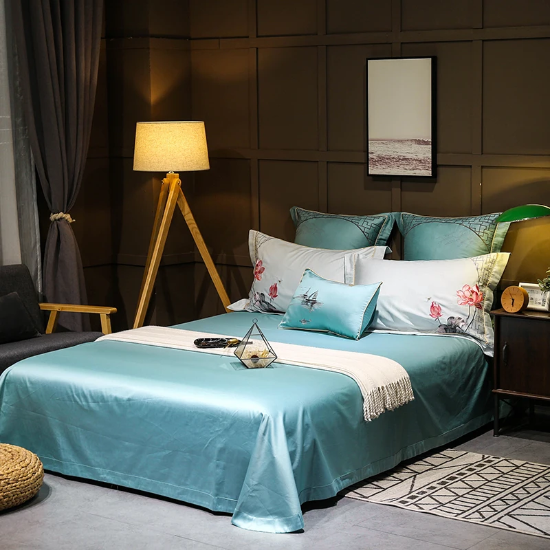 Роскошное постельное белье с вышивкой из египетского бархата хлопка сатина 4/6