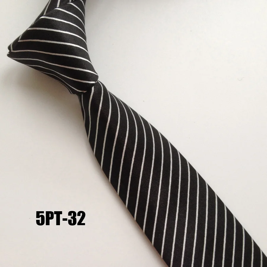

Узкий мужской галстук 5 см, Модный женский черный с белыми диагональными линиями