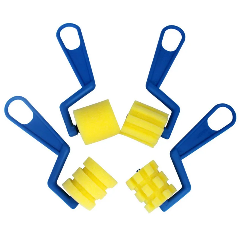 4PCS 4 шт., 13*5,8 см, оригинальная пластиковая ручка, Детская краска, граффити, детские игрушки для рисования, губка, кисть, уплотнение, губки, кисти для рисования - Цвет: 4PCS