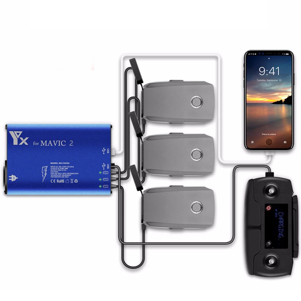 Зарядное устройство 5 в 1 для Dji Mavic 2 Pro зарядный концентратор DJI 2/Zoom зарядное дрона