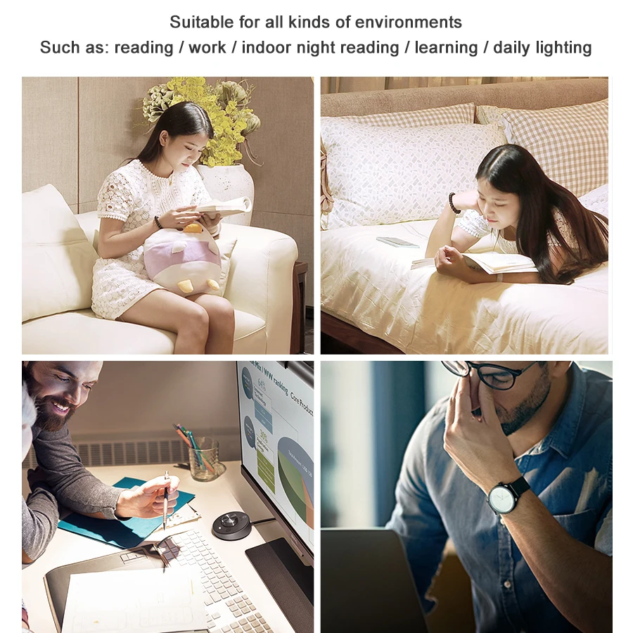 

USB Rechargeable LED Desk Lamp 1200 mAh 3 Modes Dimmable Eye Protection LED Table Lamp Clip Book Lights For Kids Reading 7000K