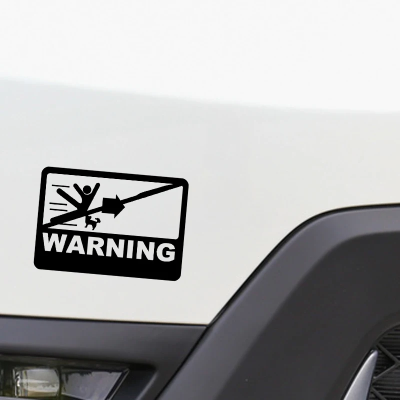 

QYPF 15.5CM10.9CM Warning Be Careful Of Dangerous Graphic Car Sticker Black/Silver Vinyl Decoration S9-2387