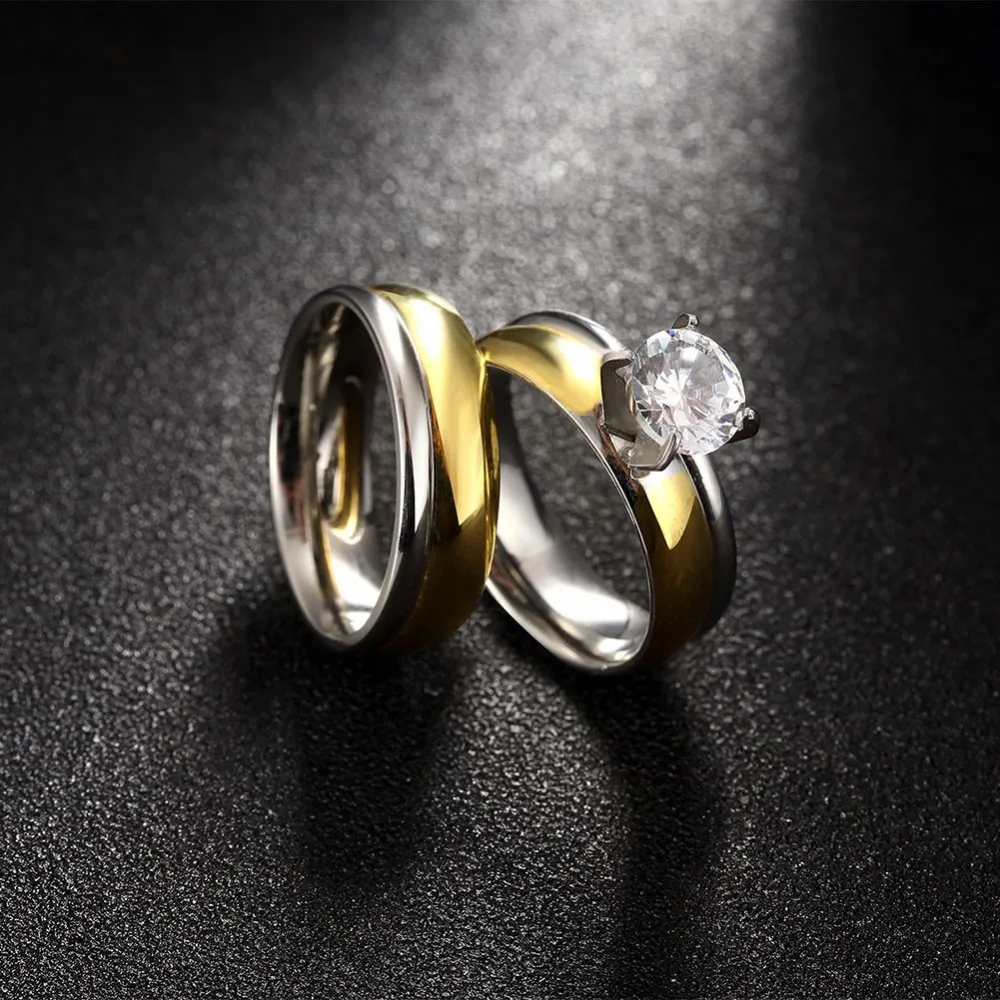 2016 новое желтое золото покрыло кольцо с циркон кристалл ювелирные изделия