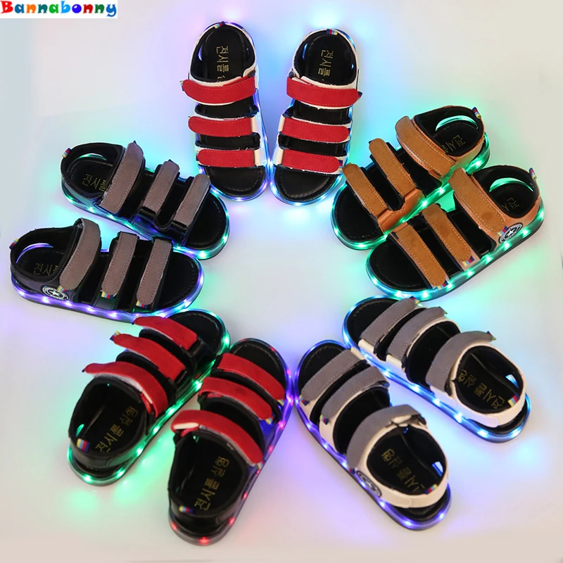 2019 зарядка через usb детские сандалии для мальчиков и девочек спортивные летние