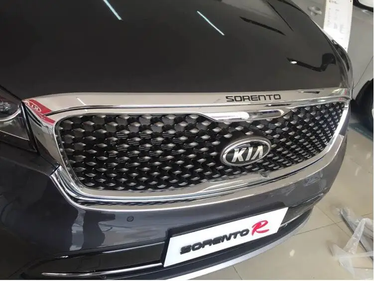 ABS Хром передний бампер решетка капота Крышка двигателя планки для Kia Sorento 2015 2016 2017
