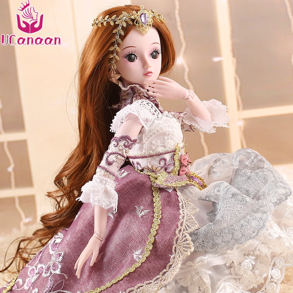 UCanaan Ограниченная Коллекция BJD кукла 60 см 19 шаровых шарниров SD куклы с наряд элегантное платье обувь парики Бесплатный макияж для девочек DIY игрушки