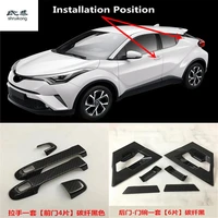 carbon fiber abs car front and rear outside door shake handshandle cover for 2016 2017 2018 toyota c hr chr c hr