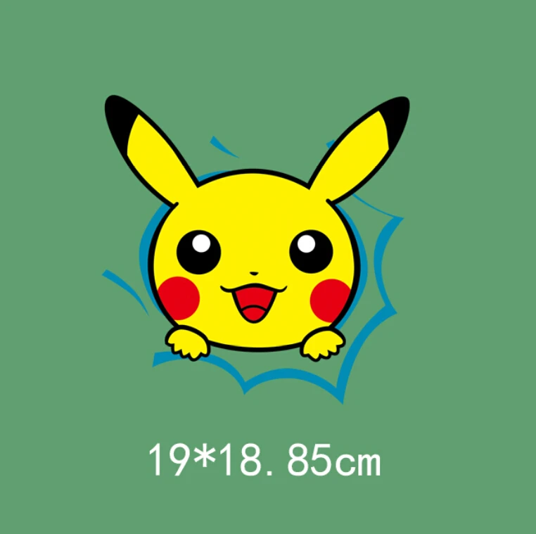 Симпатичные Пикачу головы и приклад с рисунком Pokemon Go гладить на уровне Нашивки