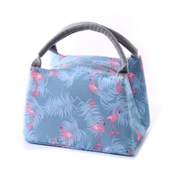 animal flamingo lunch bags women portable functional canvas stripe insulated thermal food picnic kids cooler lunch box bag tote