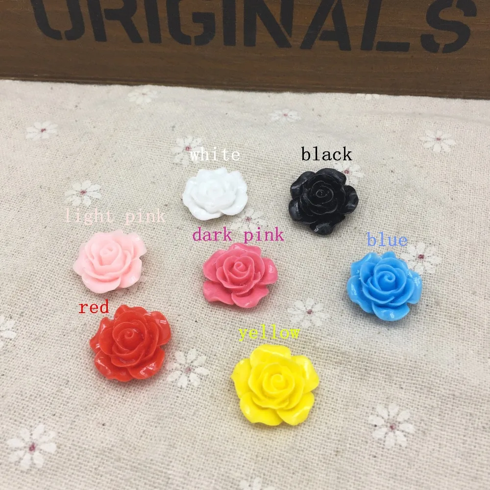 50 шт. 19 мм Смола розы цветы Украшения для Cardmaking Скрапбукинг DIY flatbacks кабошоны Аксессуары 7 цветов