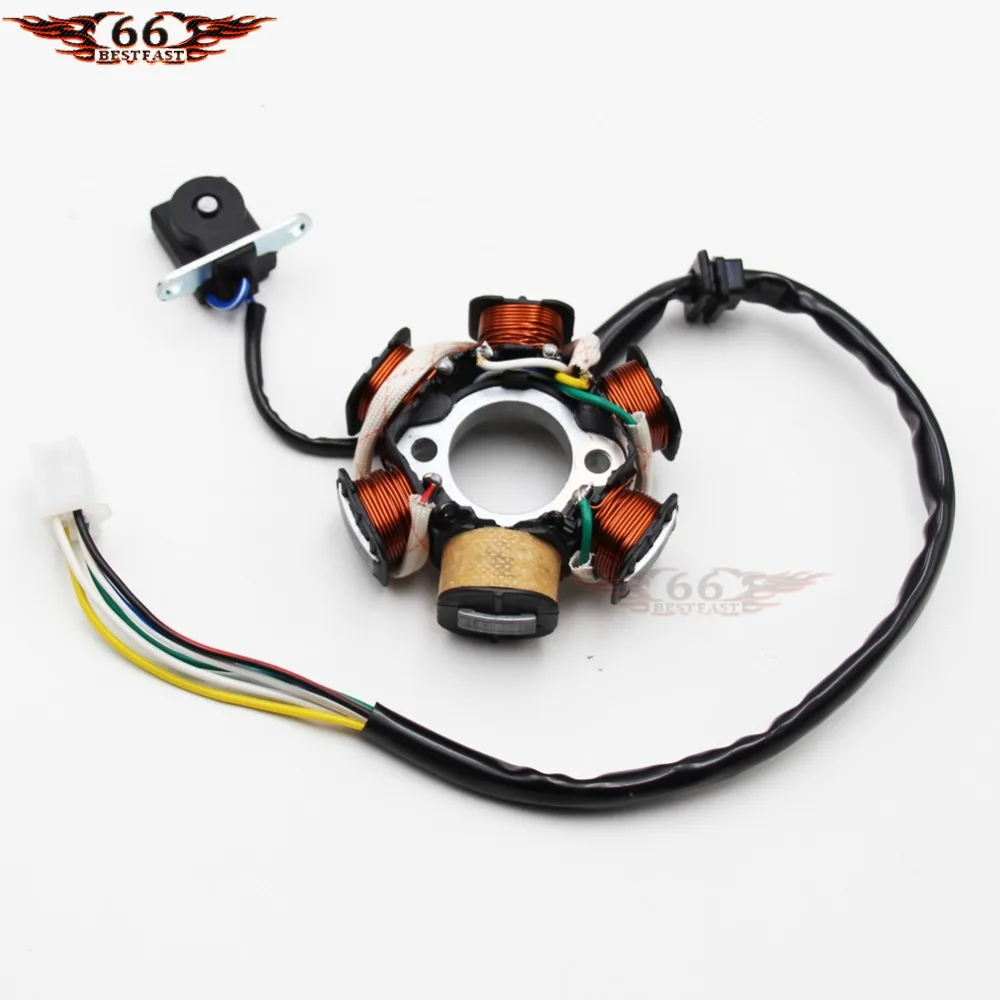 Статор Магнето 6 катушка полюс GY6 50cc 110cc 125cc 150cc Скутер ATV GO KART LANCE ZNEN JONWAY крутой спортивный TAOTAO ROKETA