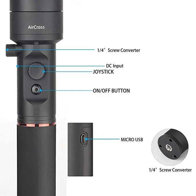 MOZA Aircross 3 оси ручной Gimbal стабилизатор до 1,8 кг DSLR беззеркальных Камера S ony A6000 RX100 A7 серии Пана GH5 GH4
