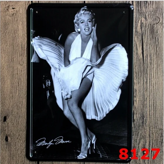 Металлический жестяной знак арт Мэрилин Монро винтажный Ретро голливудский