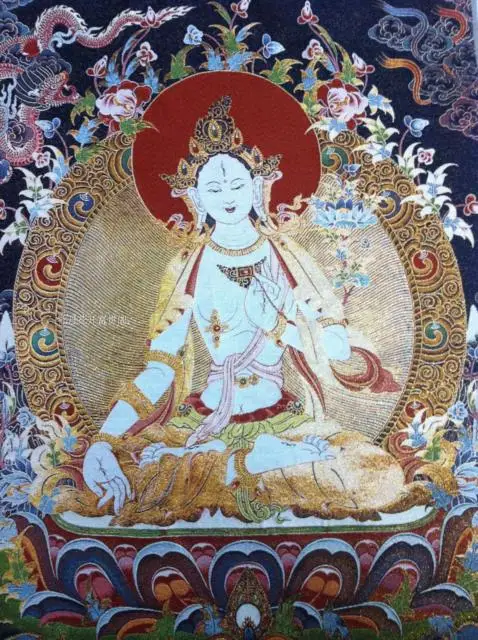 Китайская античная коллекция вышивка танка Белая Тара схема|diagram| |