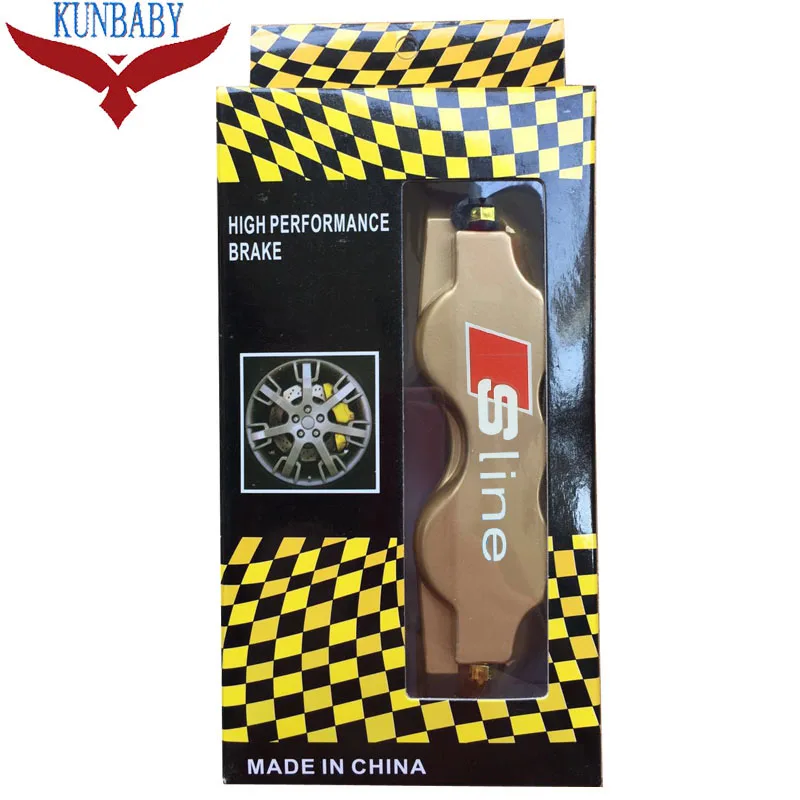 Gold KUNBABT Новая мода ABS пластик с Sline Логотип дисковый тормозной суппорт Чехлы Размер L/M/S для Au di - Название цвета: Gold