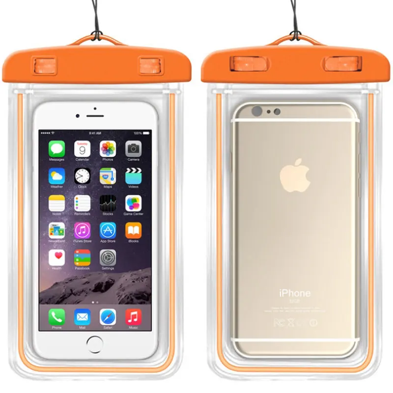 Orange AHHROOU Универсальный Водонепроницаемый Чехол для iPhone X 8 7 6s Plus чехол водонепроницаемый чехол для телефона Coque водонепроницаемый чехол для телефона - Цвет: Orange