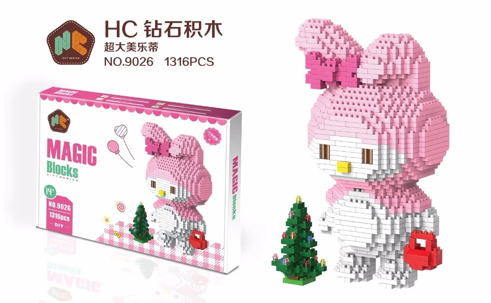 Мини блоки HC большие размеры Hello Кошечка сделай сам строительные игрушки