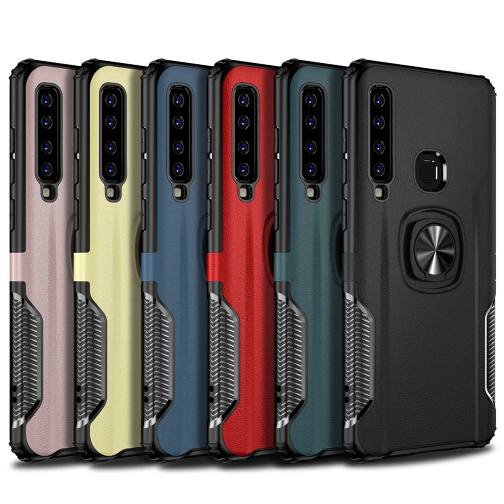Hybrid Armor Case For Samsung Galaxy A5 A7 A8 A9 Plus 2018 A10E A20E Shockproof Cover Matte Hard PC + Soft TPU Holder Ring Stand |
