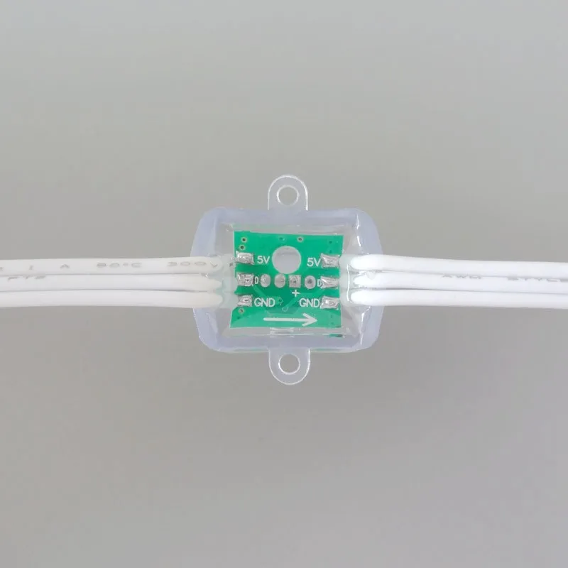 1000 шт./лот WS2811 квадратный светодио дный Pixel Модуль DC5V 12 мм RGB полная Строка цвета света Водонепроницаемый IP68 для вывесок белый жильный кабель