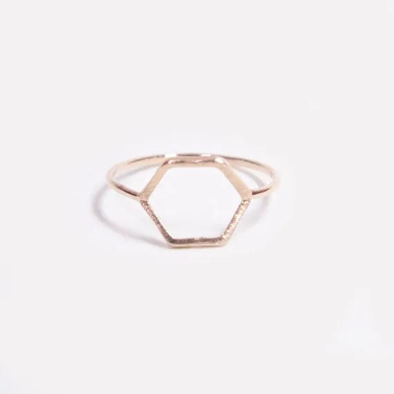 10PCS/lot Factory high quality fashion jewelry geometric Hexagon Outline Ring Wholesale Free shipping | Украшения и аксессуары