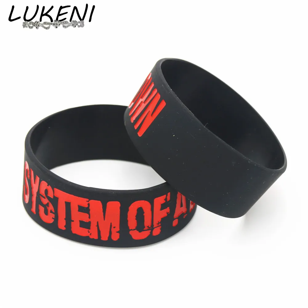 1 шт. силиконовый браслет LUKENI SYSTEM OF A DOWN для музыкальных фанатов широкие черные и