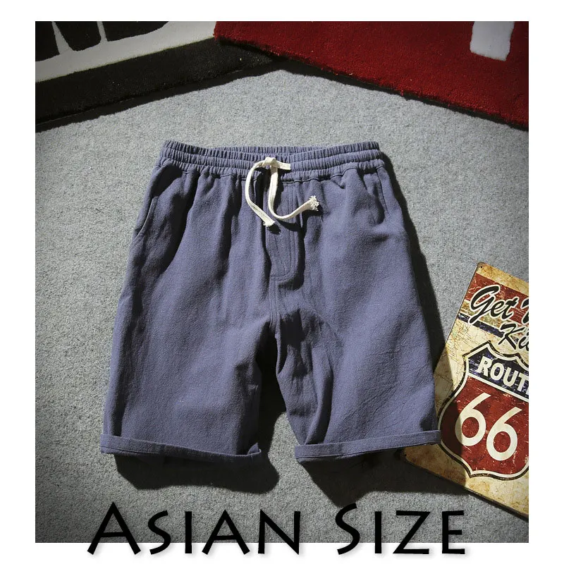Grey(Asian-Size) Sinicism Store красочные хлопковые льняные летние шорты мужские пляжные шорты мужские s тренировочные штаны цвета хаки Шорты повседневные белые спортивные шорты 5XL - Цвет: Grey(Asian-Size)