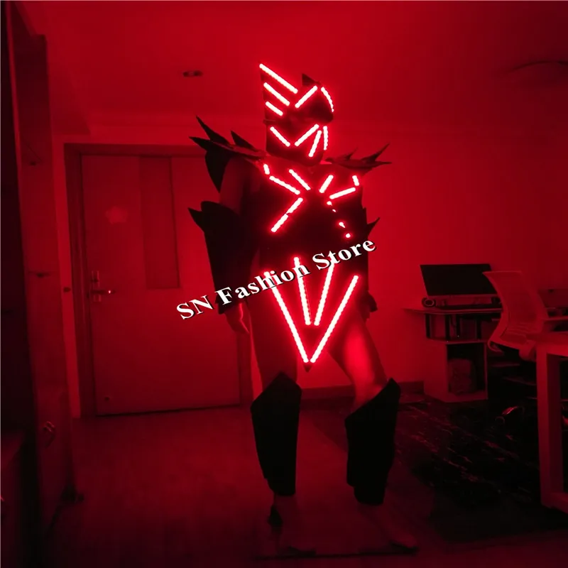 AS90 Ballroom dance led costumes robot costume men women stage model show wear party bar dress dj disco cosplay cloth helmet | Дом и сад