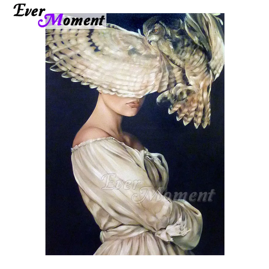 

Ever Moment Diamond Painting Woman Eagle 5D DIY Full Square Drill Cross Stitch Picture Of Rhinestone Diamond Embroidery 3F770
