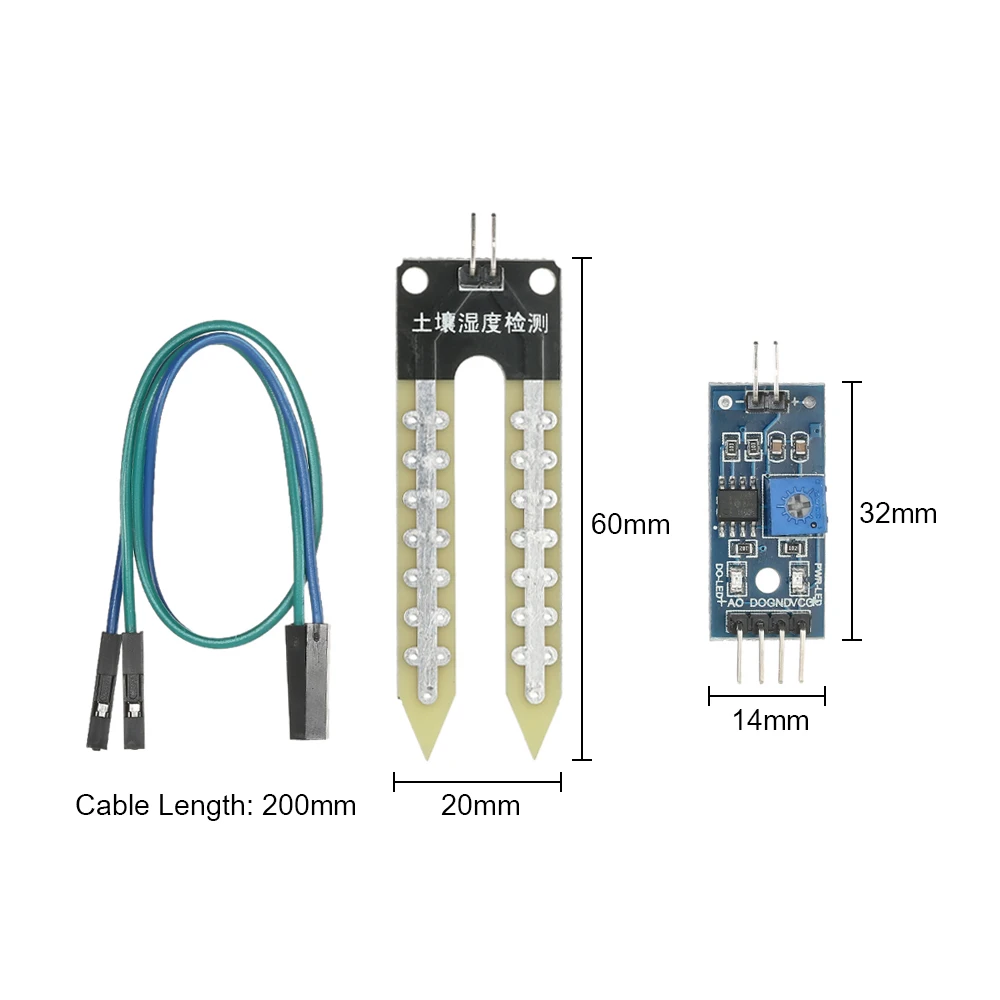 Модуль датчика влажности почвы гигрометр с автоматическим поливом для Arduino 5 шт. |
