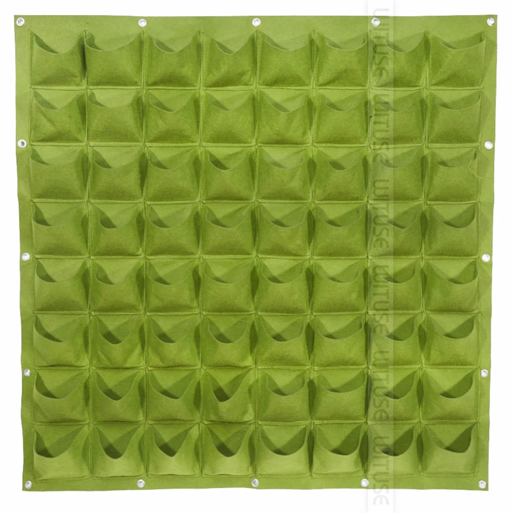 green 64 pocket 4/18/36 карманы Висячий Сад посадки сумки зеленой стены цветок сеялки Стены Вертикальный садовый рассада, инструменты для - Цвет: green 64 pocket