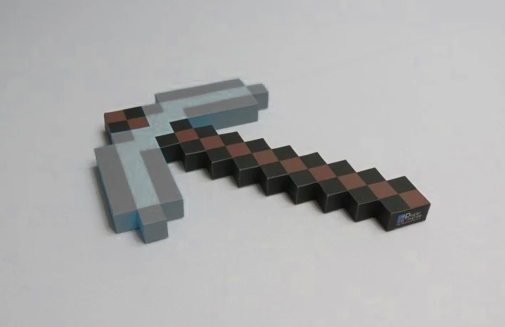 

1:1 Diamond pickaxe Iron pickaxe 3D paper model DIY Educational Puzzle Toy birthday Gift for Children