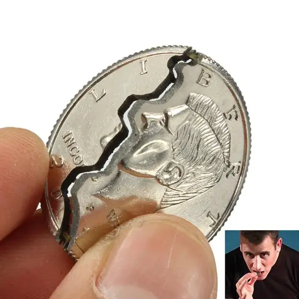 Magic Toy Street Tricks Bitten Coin Disappear Magician Bite Restored Half Dollar Funny Gadgets Prank Toys Silver | Игрушки и хобби