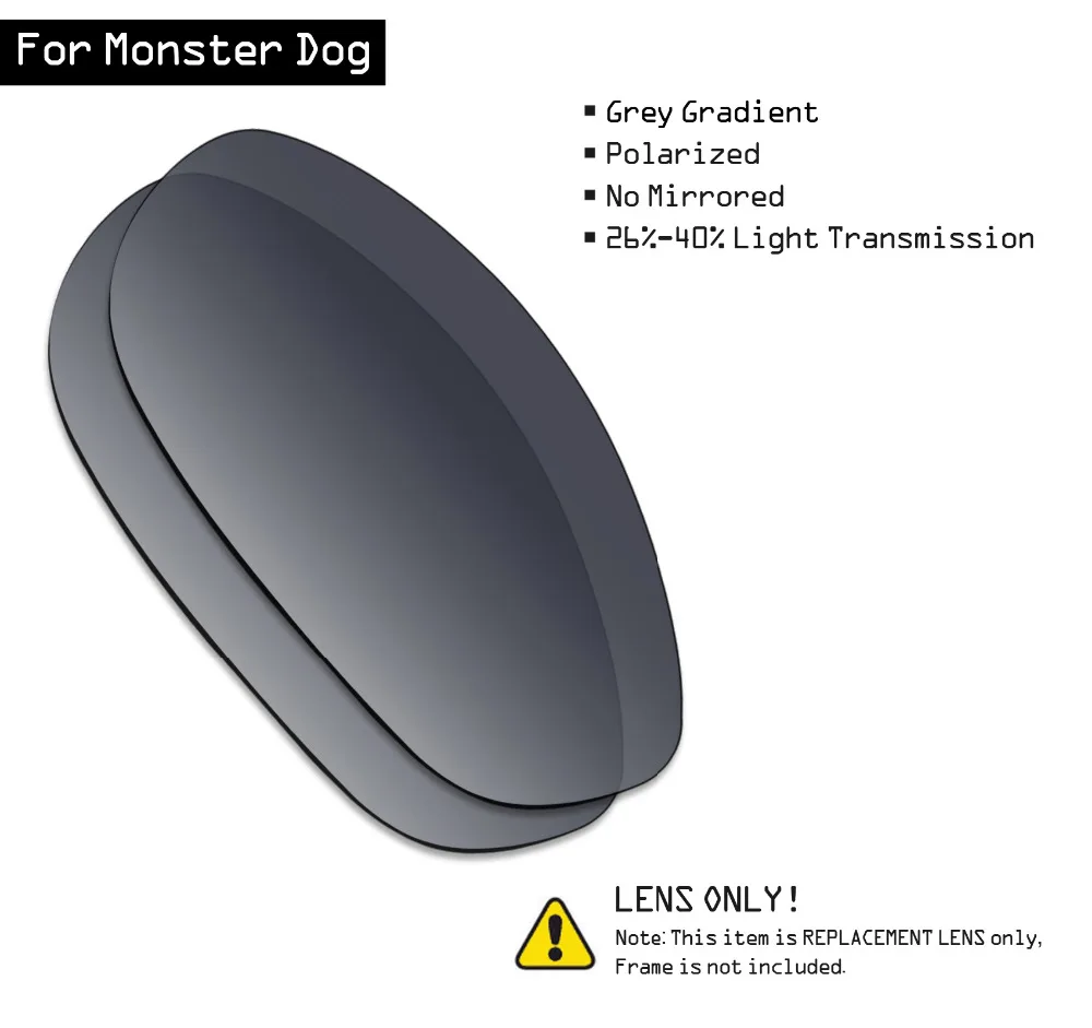 Замена поляризованных солнцезащитных линз SmartVLT для Oakley Monster Dog серый градиентный