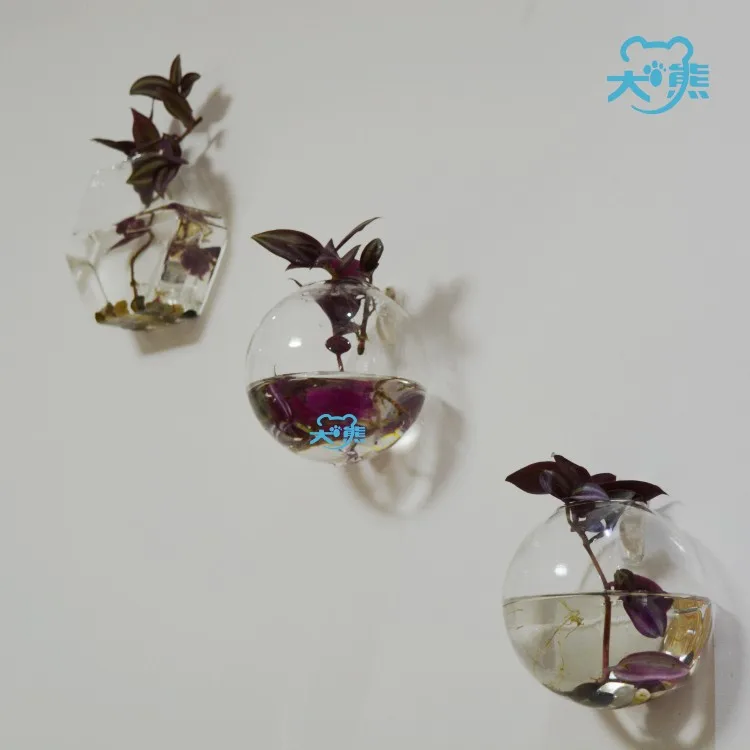 Wall hanging glass vase transparent bottle hydroponics bread creative home decoration wedding accessories |
