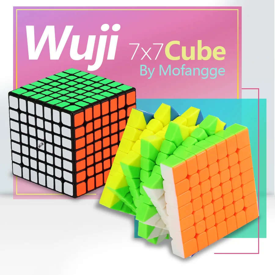 Mofangge Wuji 7 слоев 7x7 куб скорость 7x7x7 черный без наклеек 69 мм пазл для детей Чемпионат