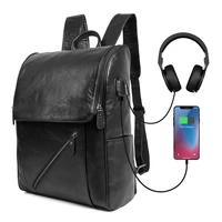 nesitu black genuine leather 14 laptop men backpack with usb interface male travel bags highend new m7344 2