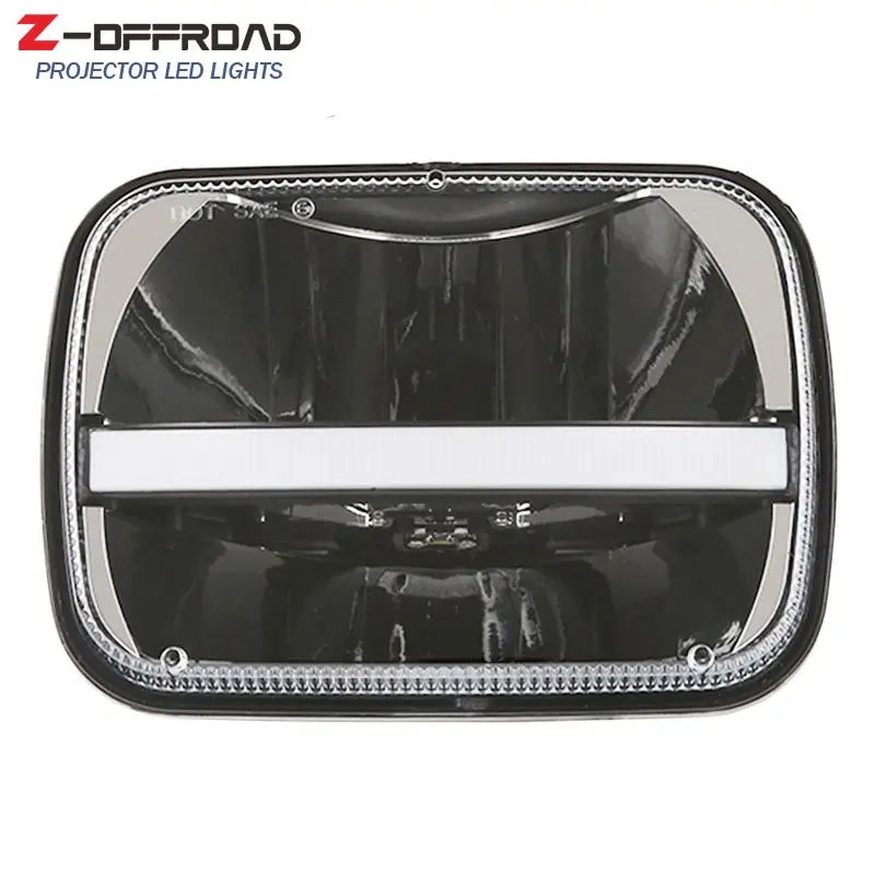 5x7 12 V 24 V фары для грузовика LED с дневного света 5x" светодиодный проектор фары с янтарем поворотник для Jeep Cherokee