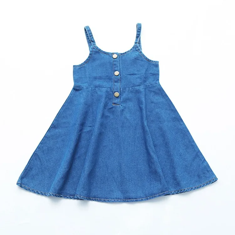 Новинка 2018 летнее платье для девочек Rlyaeiz милые джинсовые детские платья на