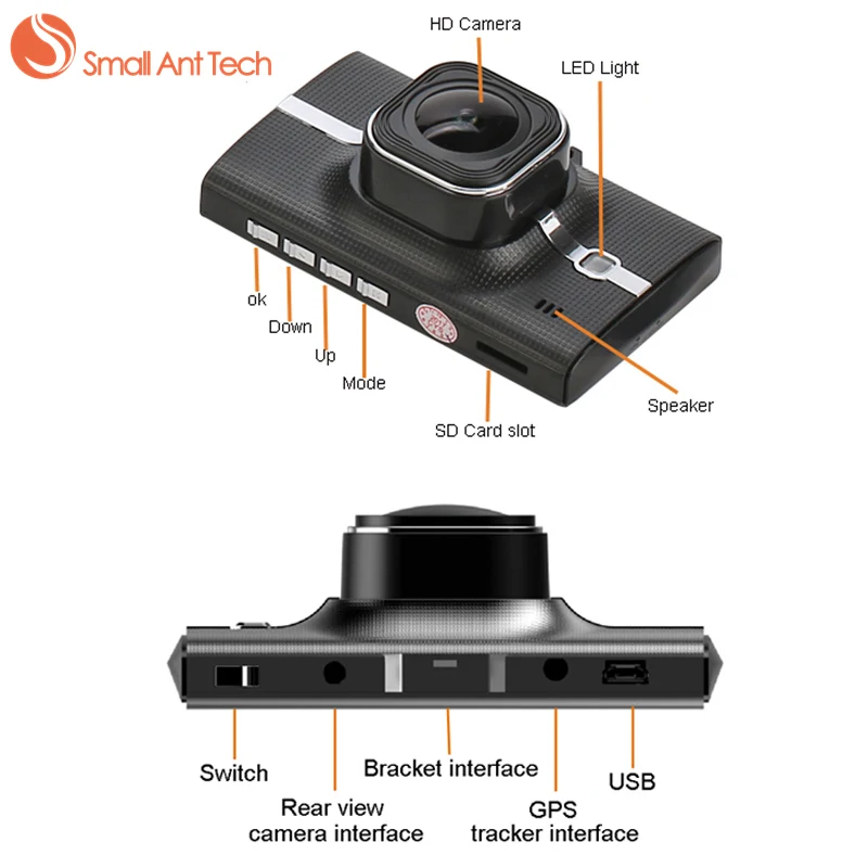 Smallanttech Full HD Видеорегистраторы для автомобилей GPS трекер тире Камера Cam 3 дюйма 1080 P