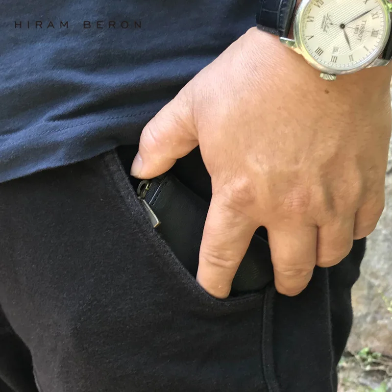 Hiram Beron унисекс портмоне держатель однотонный кожаный мини кошелек натуральная