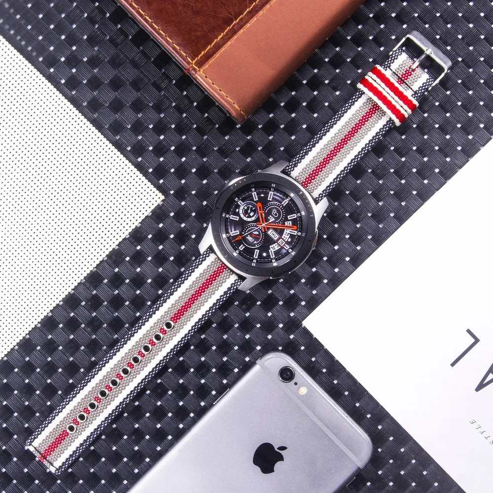 20/22 мм холщовая кожаная Петля Huawei Watch 2 GT для Samsung Gear Sport S2 S3 Galaxy Active 42/46 Huami Amazfit Pebble
