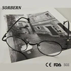 Очки в металлической оправе для мужчин и женщин, винтажные маленькие круглые очки с прозрачными линзами в стиле ретро