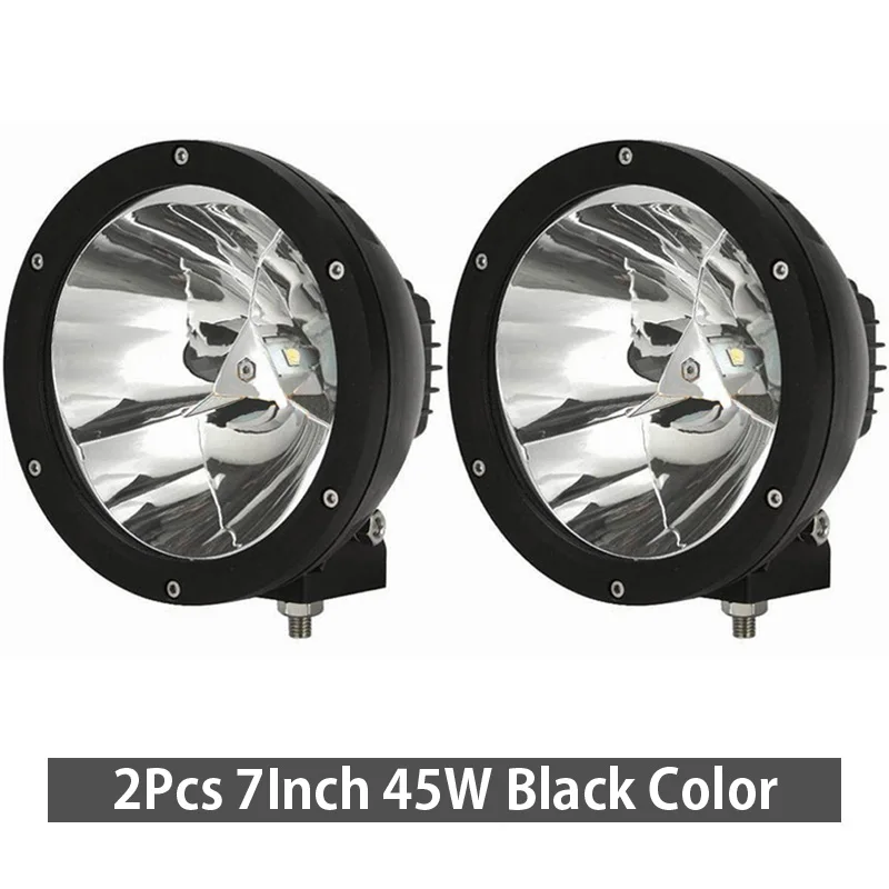 Black x2 XuanBa 2 шт. " дюймов 45 Вт круглый точечная Светодиодная рабочая лампа 12В для ближнего и дальнего света 4х4 внедорожный Лодка для грузовиков, внедорожников, квадроциклов, наводненных головной светильник вождения светильник s 24V противотуманная фара - Цвет: Black x2