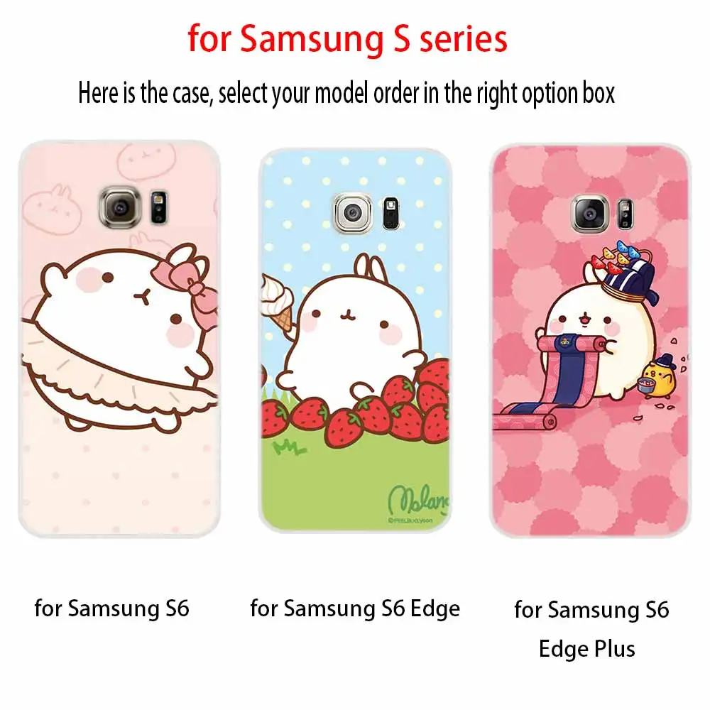 Милый чехол Molang с милым рисунком кроликов для Samsung Galaxy S8 S9 S10 S20 S21 Plus Uitra Lite Ultra Cover S10E