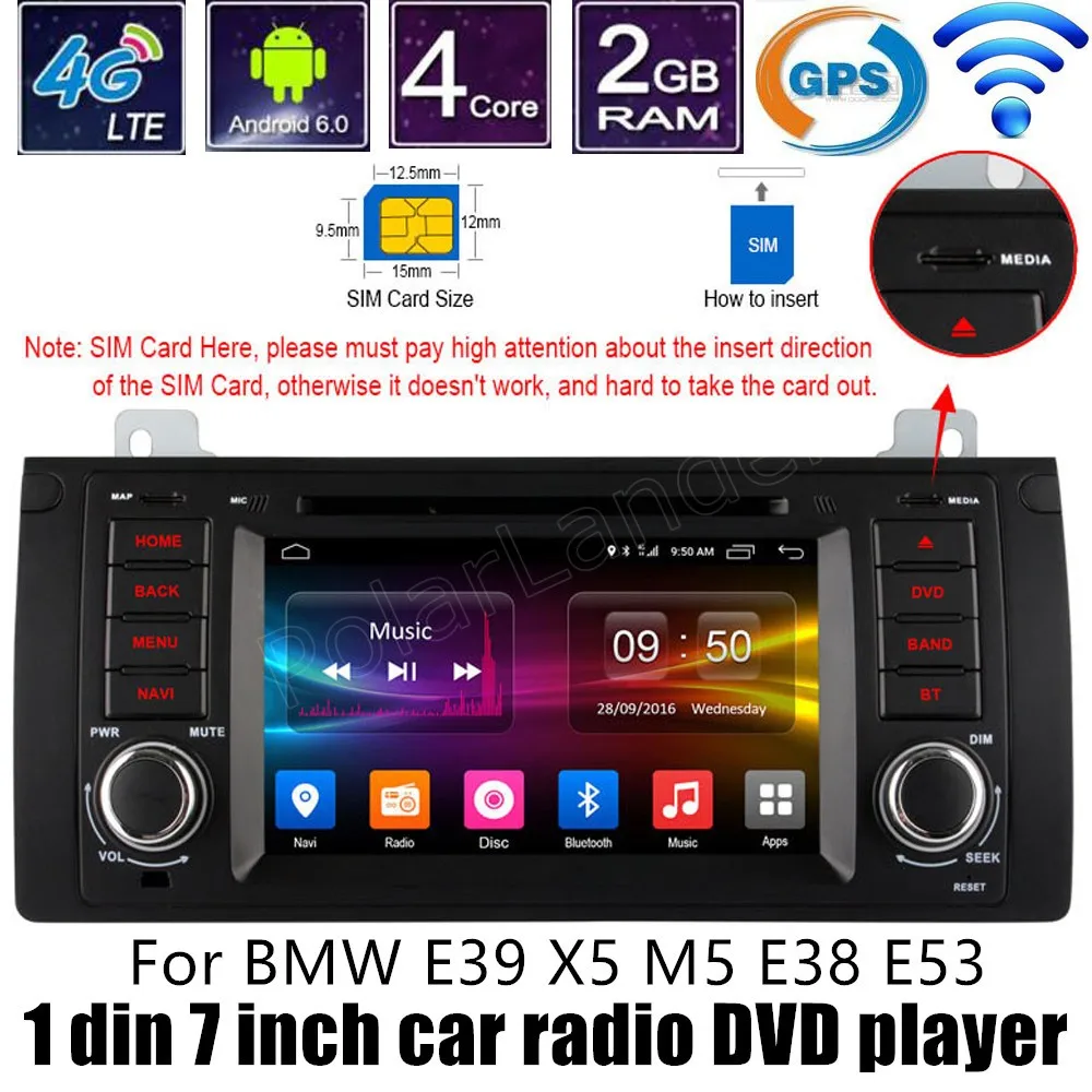 Android 6 0 Автомобильный GPS радио для BMW E39 X5 M5 E38 E53 dvd-плеер WIFI видео стерео рулевое