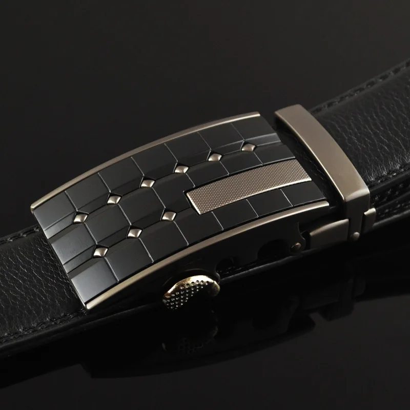 KAWEIDA Rivets shape Metal Automatic Buckle Belt genuine leather belt Kemer men business High Quality | Аксессуары для одежды