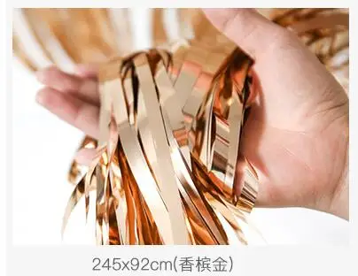 rose gold 2,5 м золотые, серебряные, металлические блестки из фольги, бахрома, занавески, украшения для дня рождения, свадьбы, фотографии, фон, занавески, фото реквизит - Цвет: rose gold