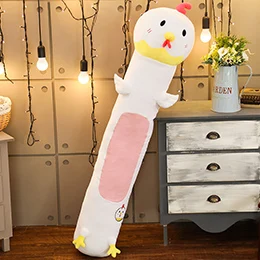 Chick 12 плюшевых животных цилиндрическая Длинная Круглая Подушка спящий друг мальчики девочки подросшая кровать ночевка плюши ноги подушки 90/140 см - Цвет: Chick